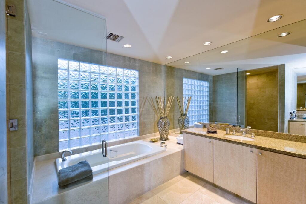 bathroom with white bathtub